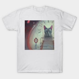 cat with pink ears T-Shirt